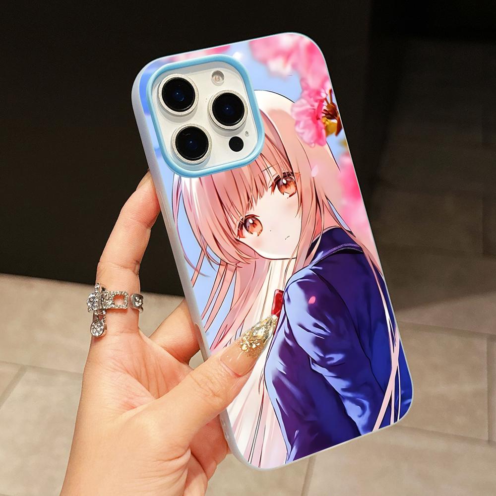 

Angel Mahiru Shina Phone Case for iPhone 17 16 15 14 13 12 11 Air Pro Max Plus Jelly Double layer Light Blue Cover iPhone 15 Pro