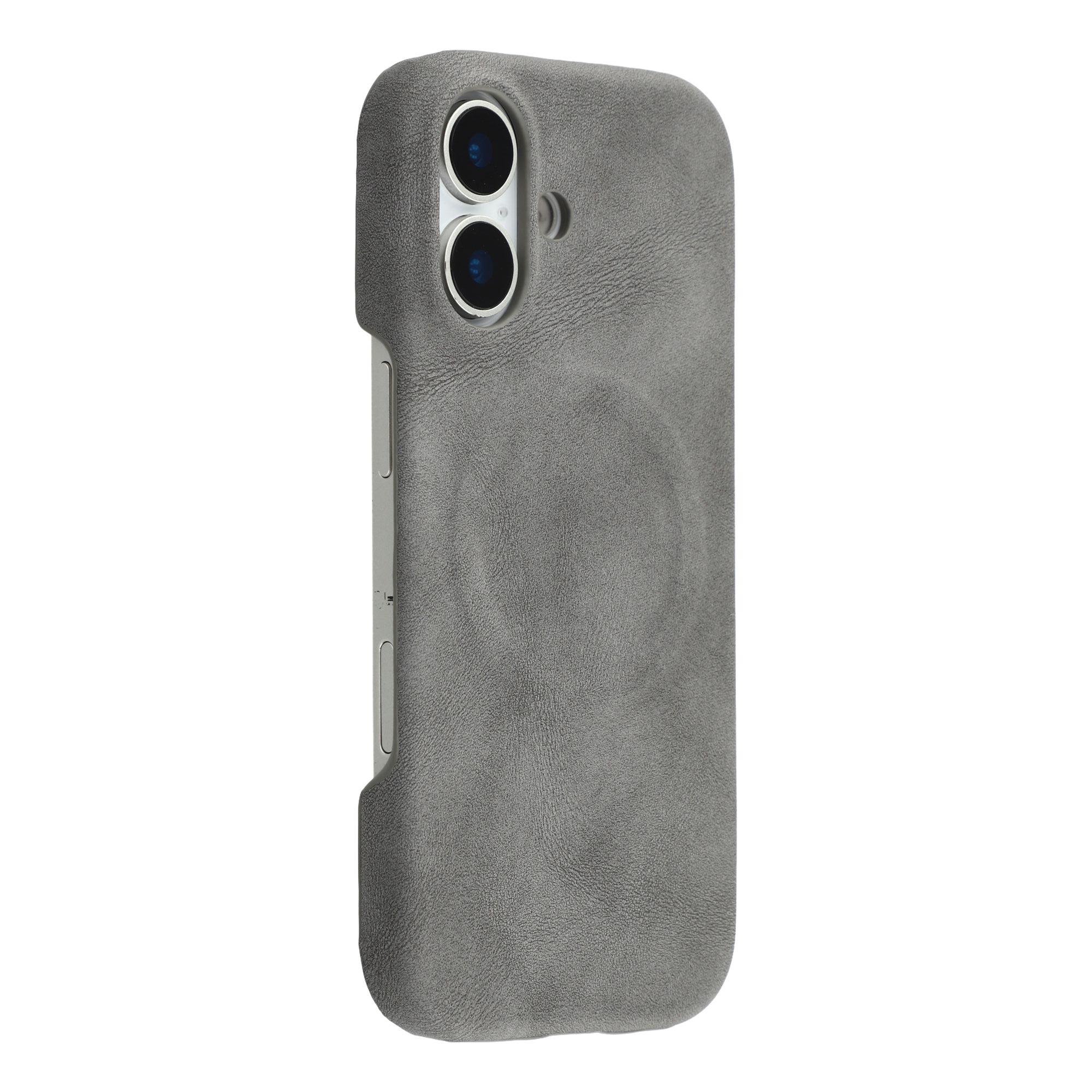 

For iPhone 16 Case Compatible with MagSafe Skin-Touch Leather + PC Back Cover