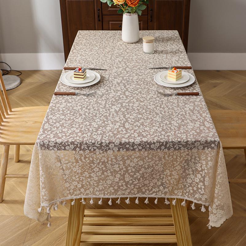 Elegancki obrus z koronką w kształcie feniksa - Poliester, Prostokątny z falbanką, Idealny na wesela, urodziny, baby showers i rocznice