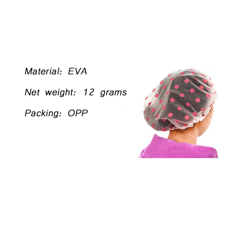 1/2/3PCS Waterproof Shower Cap for Women Bathroom Spa Salon Elastic Hair Cover Bonnet