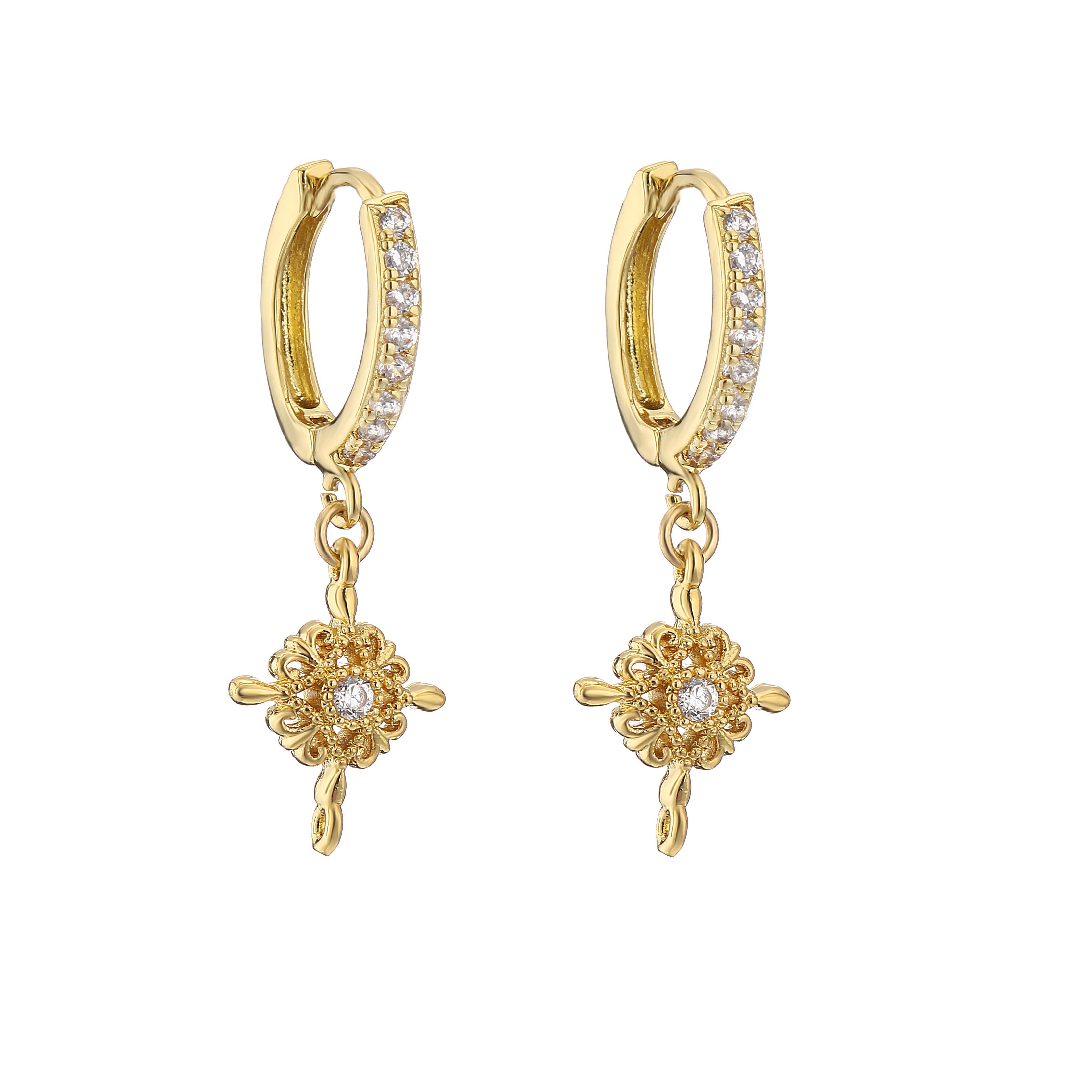 HECHENG, Small Hoop Earrings For Women ,18K gold Plated Earrings Zircon Enamel Zircon Pendientes Earrings,Wholesale золотой