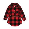 Kinder Baby Mädchen Plaid Baumwolle Weiche Langarm Kleid Casual Outfits