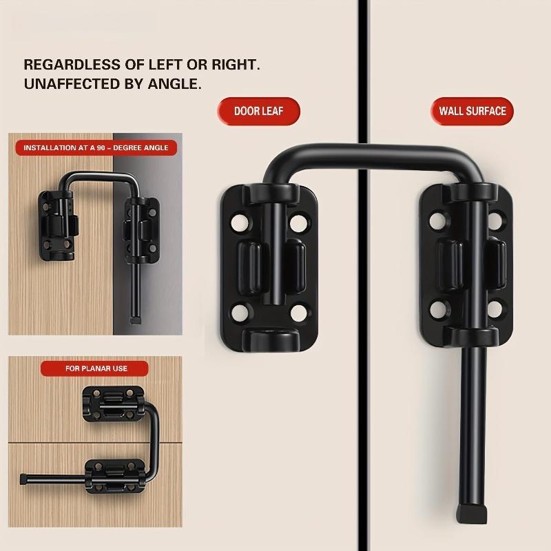 U Shape Zinc Alloy Doors Bolt,Patio Sliding Door Loop Lock,90/180 Degree Door Latches Locks,Child Safe Home Anti-theft Buckles