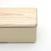 BENTO STORE Beautiful Flowing Grain Wooden Lunch Box with Wooden Lid Made from Hokkaido Cork Tree Microwave Lunch Box 500ml Beige X X H6cm