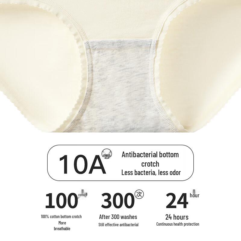 FENTENG Women's Antibacterial Cotton Underwear 4-Pack