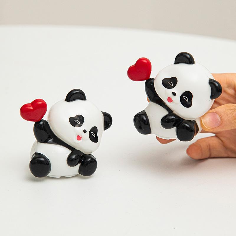 Cute Panda Ornament Desk Accessories Plastic Panda Birthday Cake Decoration Bedroom Ornament Home Decor Christmas Gift for Kids