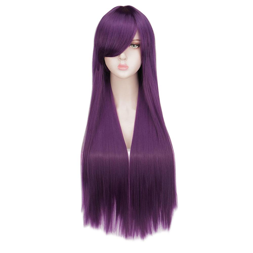 Long Straight Cosplay Wig Women Costume Party Black Red Ombre Heat Resistant Synthetic Hair Wigs
