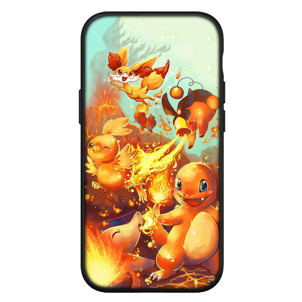 

Чехол для iPhone 17 16 15 Xiaomi Poco Redmi Note 14 13 12 Pro 16e Samsung Galaxy S25 S24 S23 OPPO Huawei Мультяшный Чармандер Покемон Пикачу Чехол для телефона for iPhone 17 экрю