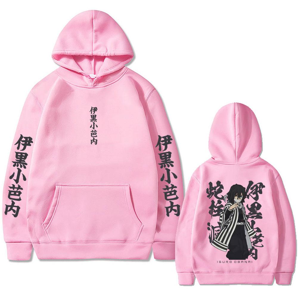 Anime Demon Slayer Serpent Hashira Iguro Obanai Graphic Hoodie Men Women Oversized Sweatshirt Men's Cartoon Streetwear