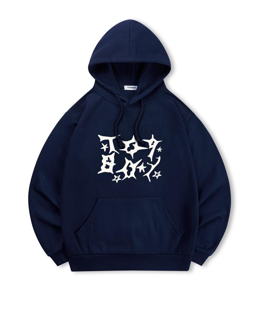 [Non-Fleece Or Fleece-Lined] Star Of Thorns Printed Hooded Sweatshirt (Type B)