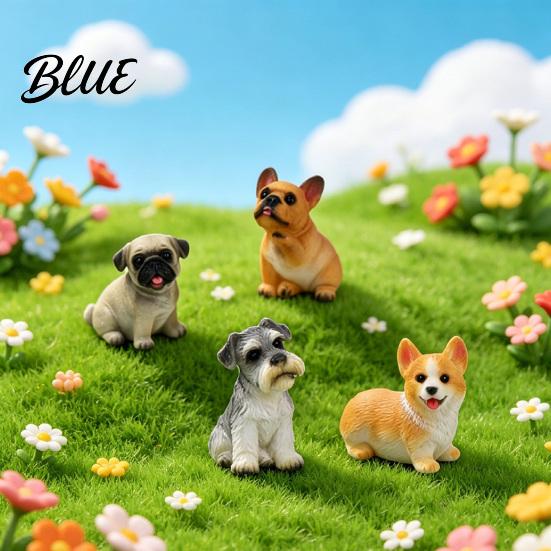 Charming Room Ornaments Cute Puppy Figurine Resin Ornament for Desk And Car Decor Interior Accessories Realistic Dog Figurines Miniature