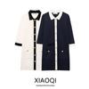 Fashion Style 2024 Autumn New Women's Clothing Easiest for Match Sleeve Knitting Short Sleeve Lapel Short Dress 1822101