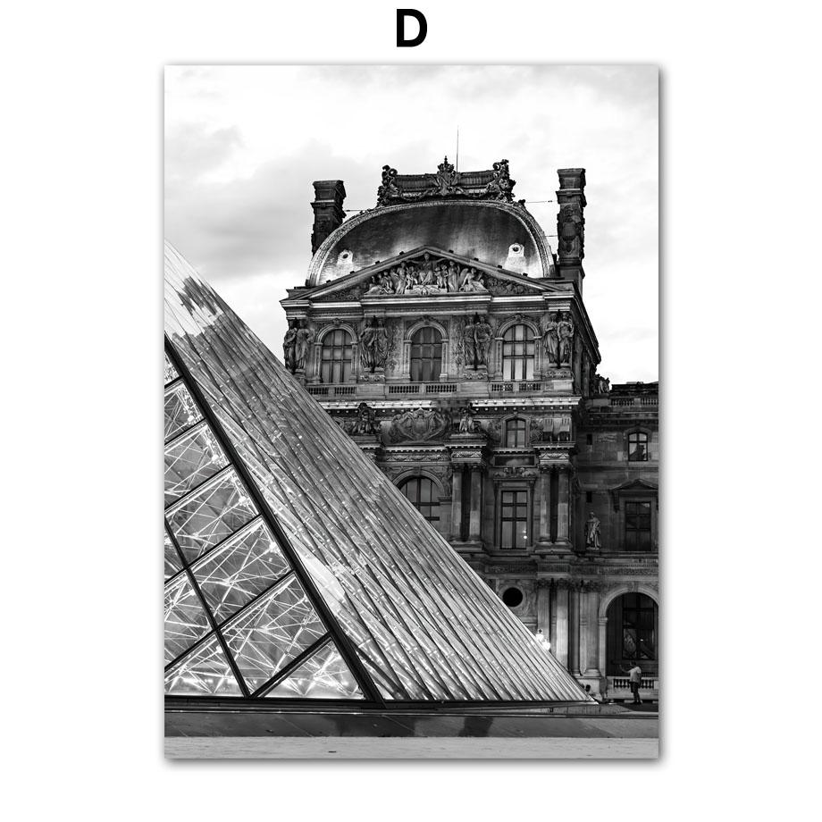 Paris Tower Fashion Girl Star Dog Black White Photos Posters Wall Art Canvas Prints Painting Picture for Living Room Home Decor