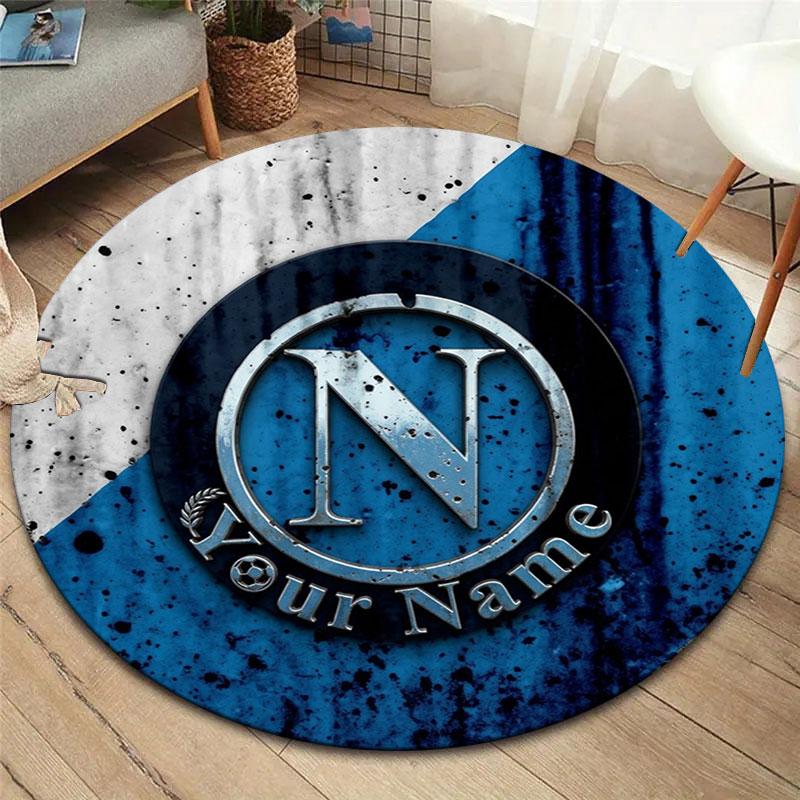 SSC Napoli Custom Name Round Area Rug,Carpet Rug for Living Room Bedroom Sofa Playroom Decor,Non-slip Floor Mat
