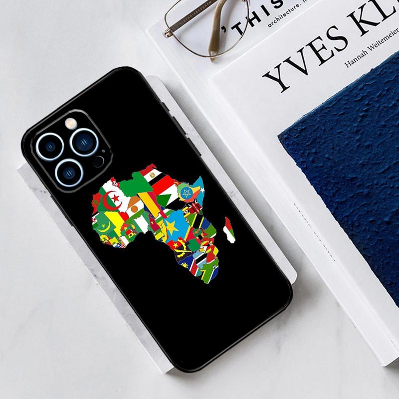 Africa Map Case For iPhone 17 Air 14 13 12 11 15 16 Pro Max Mini 15 16 Plus 16e Funda Silicone Cover