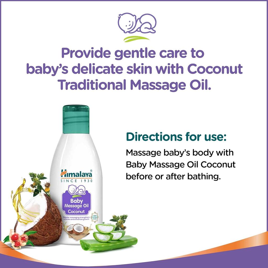 Himalaya Baby Massage Oil Coconut 100 Ml Pack Of 1 For Gentle Nourishing Skin Care