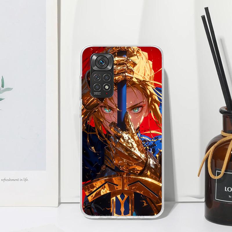 

Fate Zero Stay Night Saber Phone Case For Xiaomi Redmi Note 15 13 14S 14 Pro Plus 12S 11S 10S 12 11E 10 11T Art Fundas Back Cove Redmi Note 12S