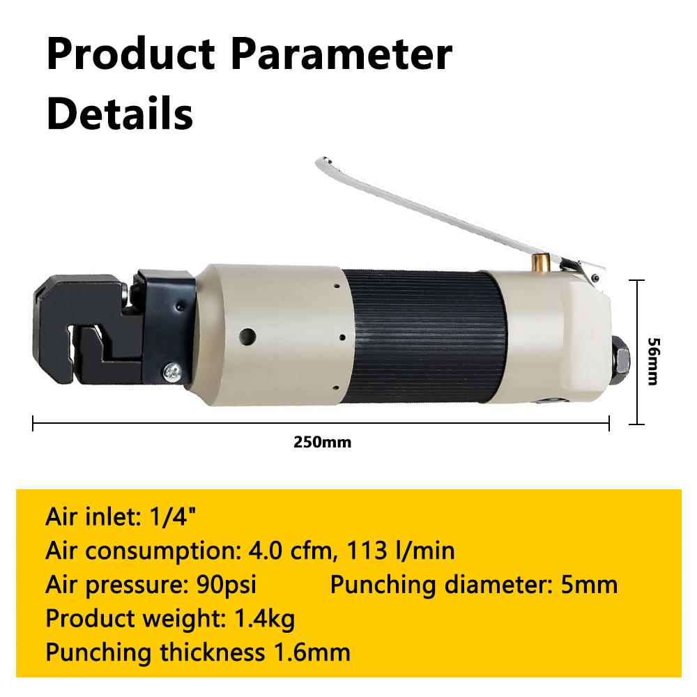 Pneumatic Sheet Metal Puncher Tool Straight Metal Folding Machine 5mm Hole Rivet Punching Press Sheet Metal Repair Crimping Tool