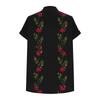 Women Casual Loose Fit Short Sleeve V Neck Button Floral Print Top Lightweight Summer Blouse