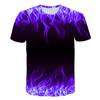 Colorful Flame  3D Printing T Shirt Man Summer O-Neck Short Sleeve Oversized Top Casual Tee Loose Streetwear Harajaku