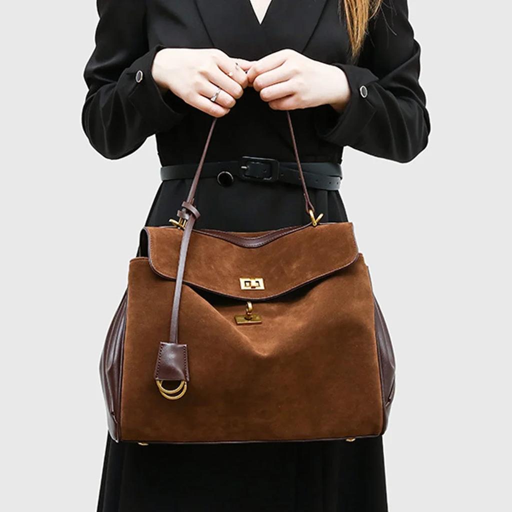 New Women's Handbag Fall Winter Fashion Underarm Bag for Ladies Faux Suede Versatile Shoulder Crossbody Bag Daily Casual Commute Tote