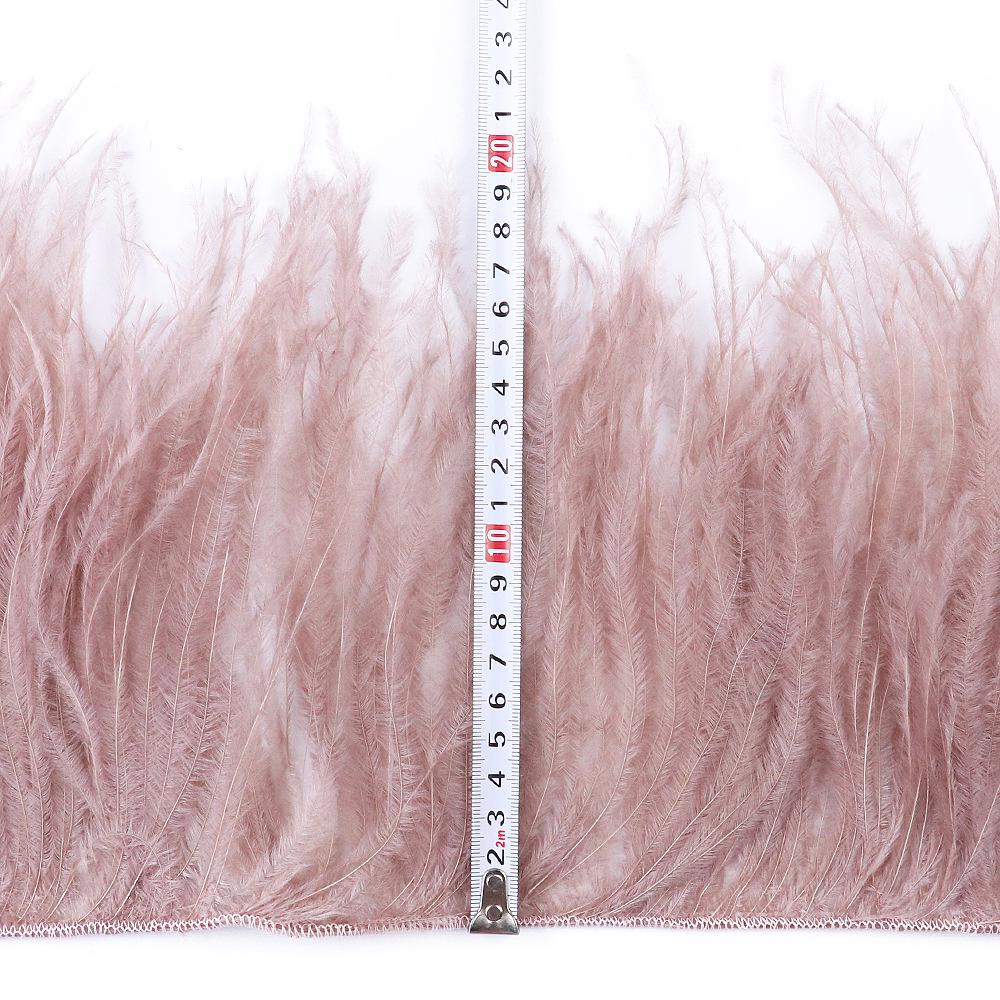 15-18cm Double Layer Dense Ostrich Feather Trim for Clothing & Formal Wear