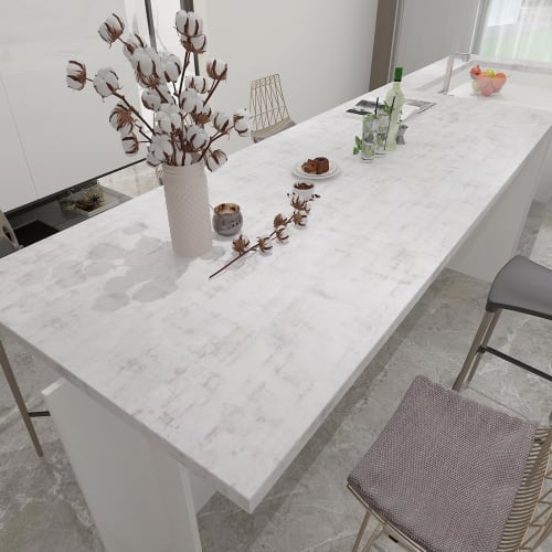 Boobest 80cm Wide X 4m Long Concrete Wallpaper Sticker, Light Gray, Heat-resistant, Peel-off, Self-adhesive, Waterproof, and Stain-resistant for Concr