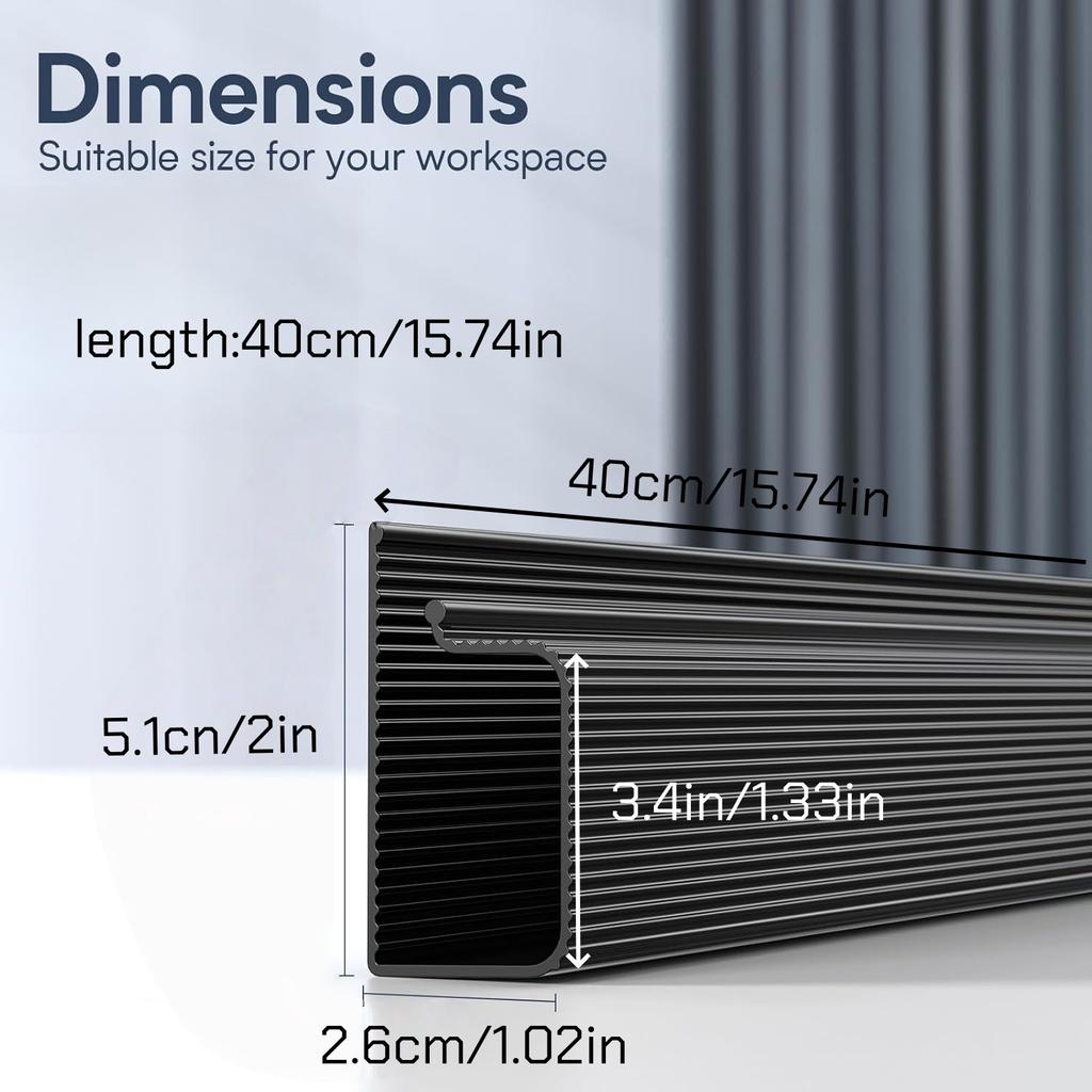 1pc 40cm/15.74in PVC Desk Cable Organizer Cable Management Accessories Cable Protecter No Drilling Under Desk Management Tray