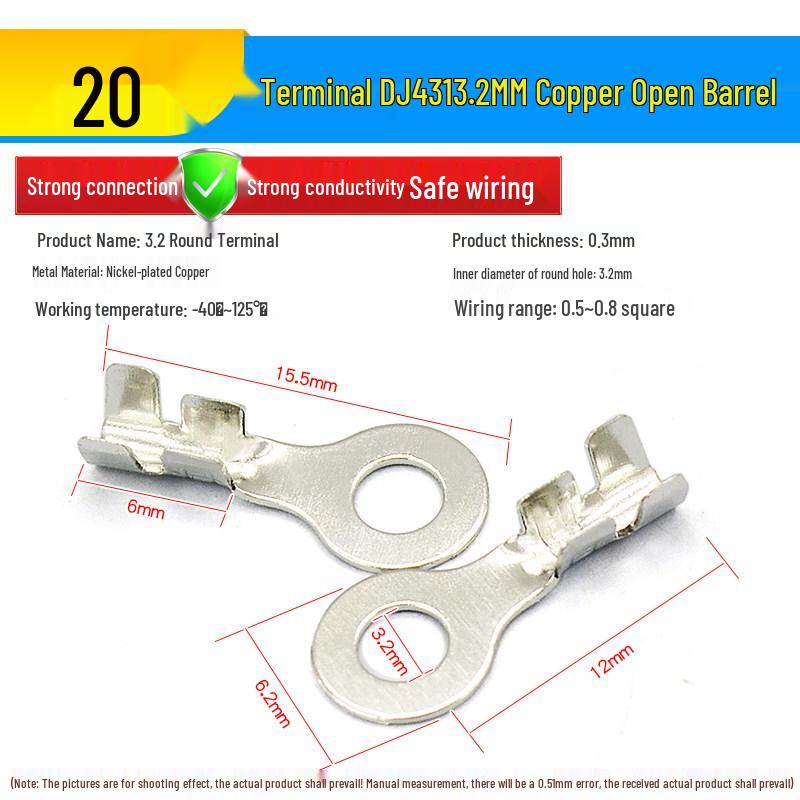

High-Amp Copper Sheet Terminals: Round Nose & Open End, 30A, 60A, 100A Capacity