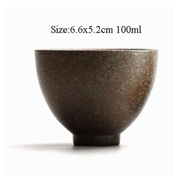 Ceramic Tea Cup Coarse Pottery Japanese Style Black Pottery Kung Fu Tea Set