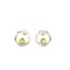 Natural Green Peridot Gemstone 925 Sterling Silver Stud Earrings For Women 0.64" CE-13-4