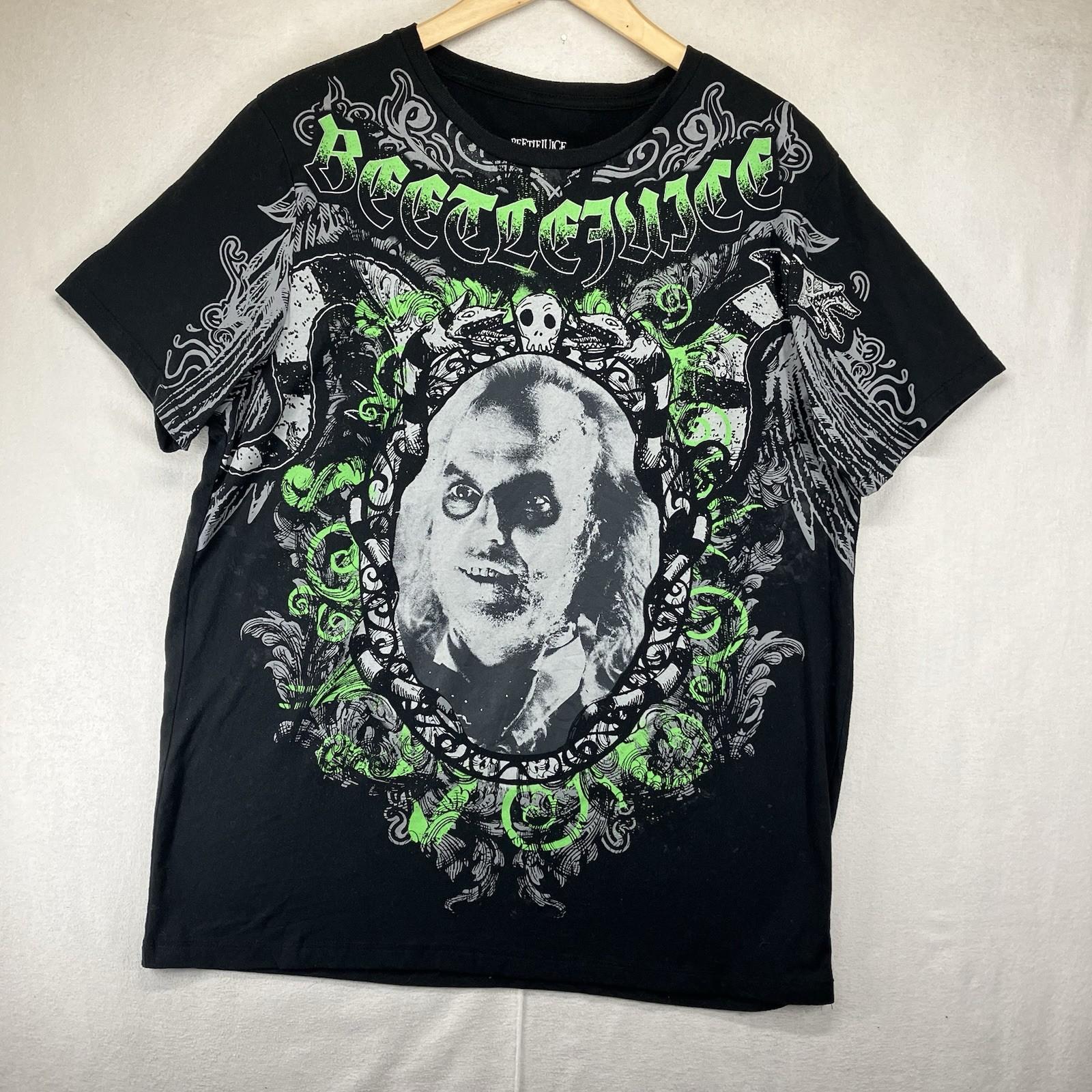 Beetlejuice Tribal Poster Retro 1988 Black Mens Large Vintage Y2K Style T-Shirt Unisex T-Shirt M
