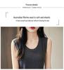 2025 Spring Worsted Wool Round Neck Sleeveless Knitted Vest - Solid Color Pullover Top