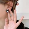 jewelry fashion Black Bowknot Cube Crystal Earring Square bow Earrings for Women Pretty gift