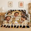 Fashion Pedro Pascal Star Flannel Blanket Soft Warm Throw Blanket for Bedroom Living Room Bed Travel Camping Picnic Gift Kids