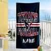 Houston Texans Football Customized Name Beach Towel Soft Durable Quick-Dry Perfect for Traveling Yoga Camping and Swimming
