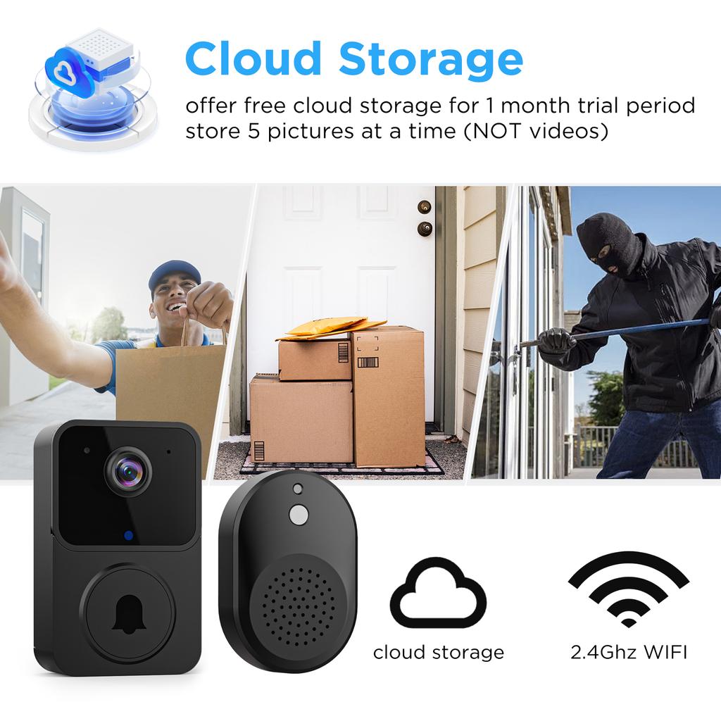 WiFi Video Doorbell HD Camera Security Wireless Smart Home Door Intercom Night Vision DoorBell