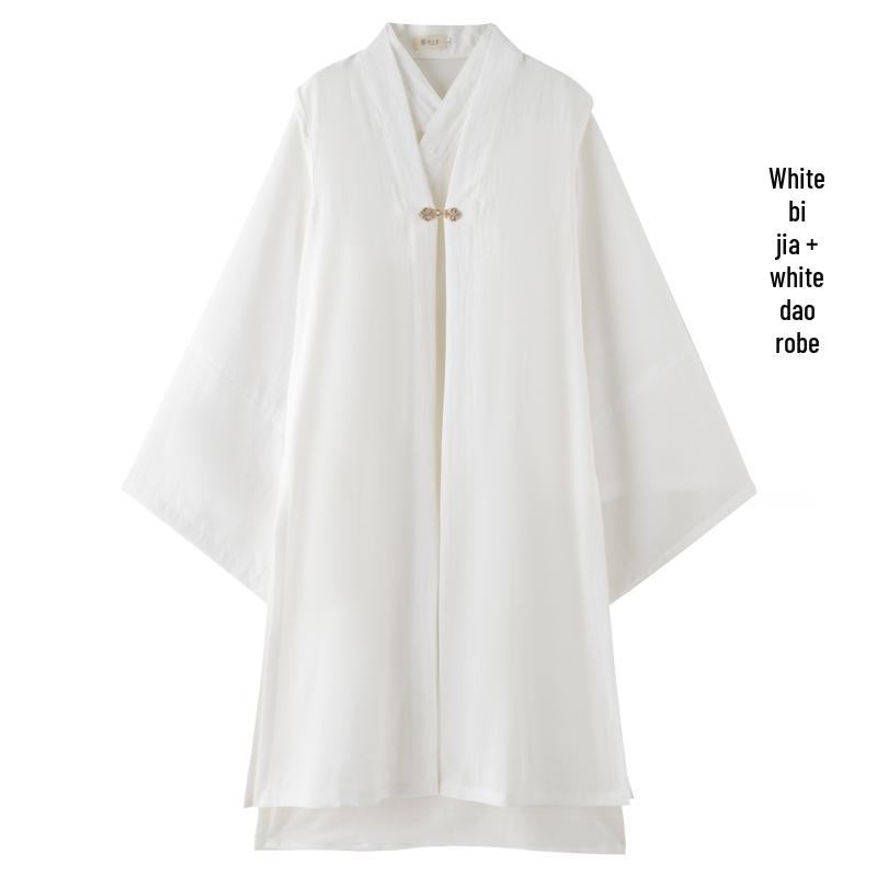 Ming-Style Unisex Hanfu: Loose Long Taoist Robe & Vest Cloak