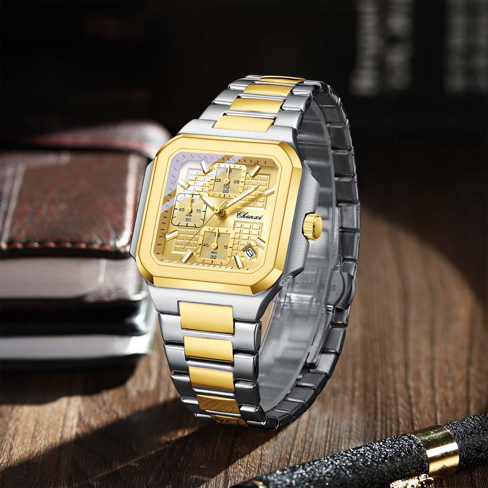CHENXI New Fashion Men's Automatic Multifunction Wristwatch Calendar Water-Resistant Luminous Men's Quartz watch reloj hombre