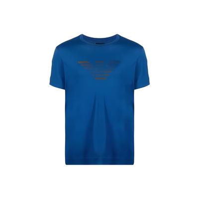 Ss21 Logo Print Crew Neck Short Sleeve T-Shirt Men Tops Blue 3K1TE6-1JSHZ-0921