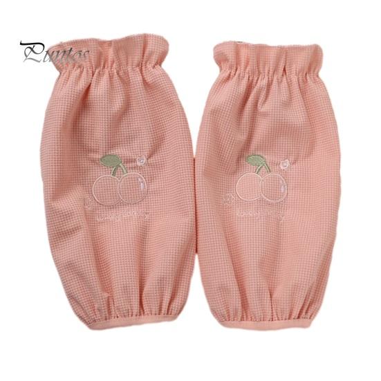 Breathable Waffle Knit Sleeves Winter Stain Resistant Sleeves, Cute Cherry Embroidery Print, Fabric Anti-dirty Arm Housework Clothing Guards