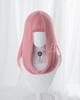 Eileen HAIR Cute Pink Wig, Semi-Long, Full Wig for Women, Straight, Natural, Harajuku Style, Popular, Slimming Effect, Includes Net, Free Shipping