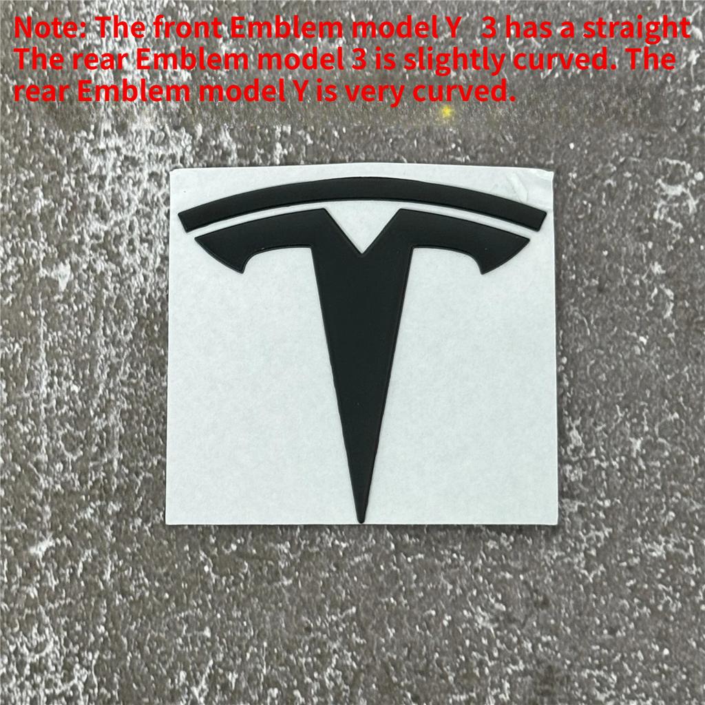 For Tesla Model 3 Mode Y Zinc Alloy Car Front Hood Logo Sticker Styling Auto Body Rear Trunk Emblem with Radian Accessories