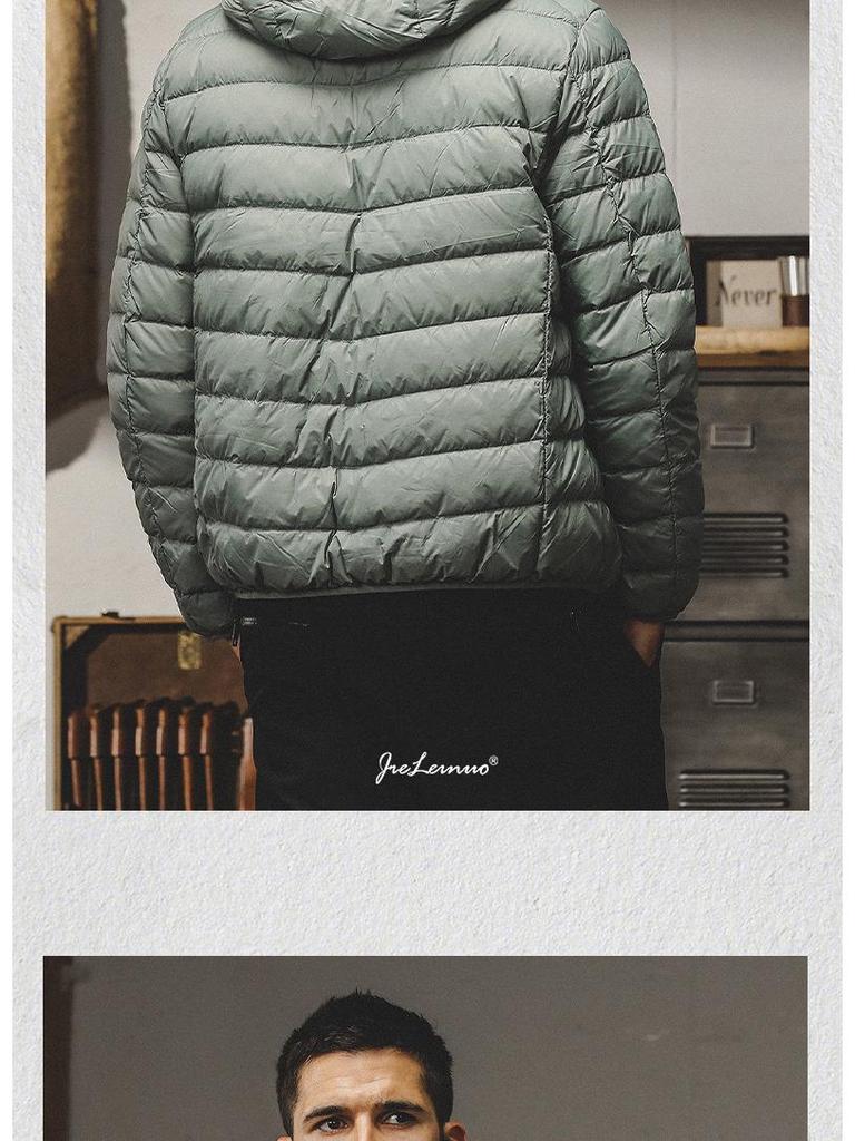 Men's Lightweight Down Jacket - Portable, Anti-static, Winter Hooded for Hiking, Travel, and Mountaineering