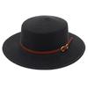 Straw Hat Female Sun Hat Belt Buckle Bucket Hat Flat Top Mother Hat Big Brim Cool Hat Seaside Beach Hat