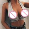 Women Bandage Sexy Solid Color Bralette Bustier Crop Top Sheer Unpadded Bra