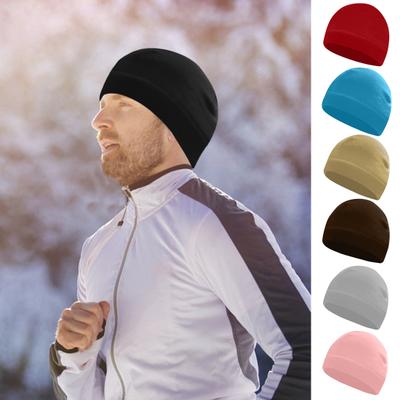 Winter Innenschicht Mütze Hohe Elastizität Einfarbig Krempenlos Polarfleece Strickmütze