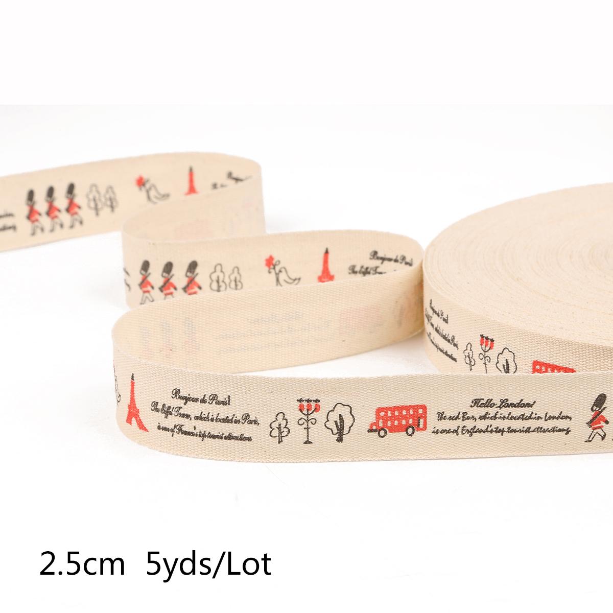 

Хлопковая лента ручной работы, дизайнерская печатная лента для одежды, швейная ткань, сделай сам, свадебное, рождественское украшение 06 25mm