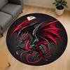 1pc Dragon Fantasy Round Chair Mat Office Area Rug - Non-Slip, Floor Mat for Office, Bedroom, and Indoor Decor P127120