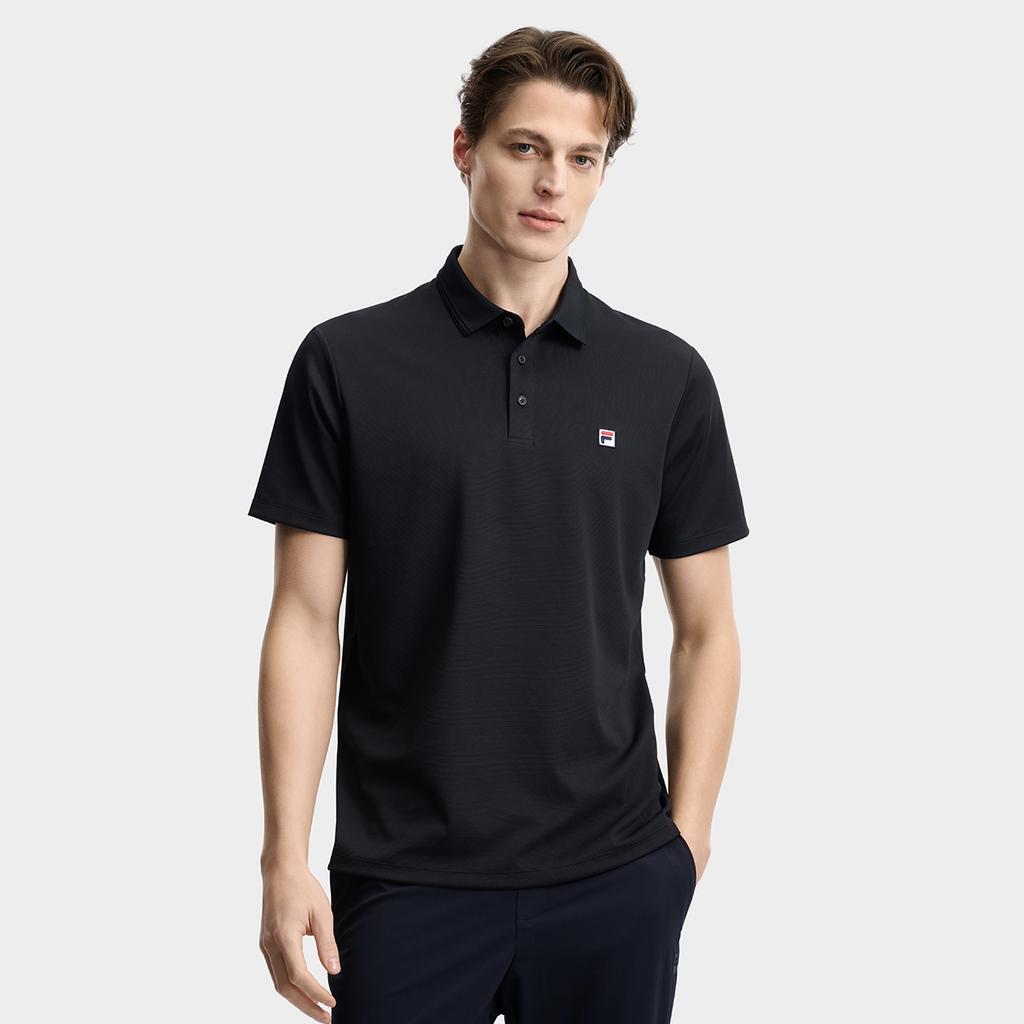 Fila Heritage Simple Classic Casual Versatile Comfortable Short Sleeve Polo Shirt Men Tops Black F51M628101FBK